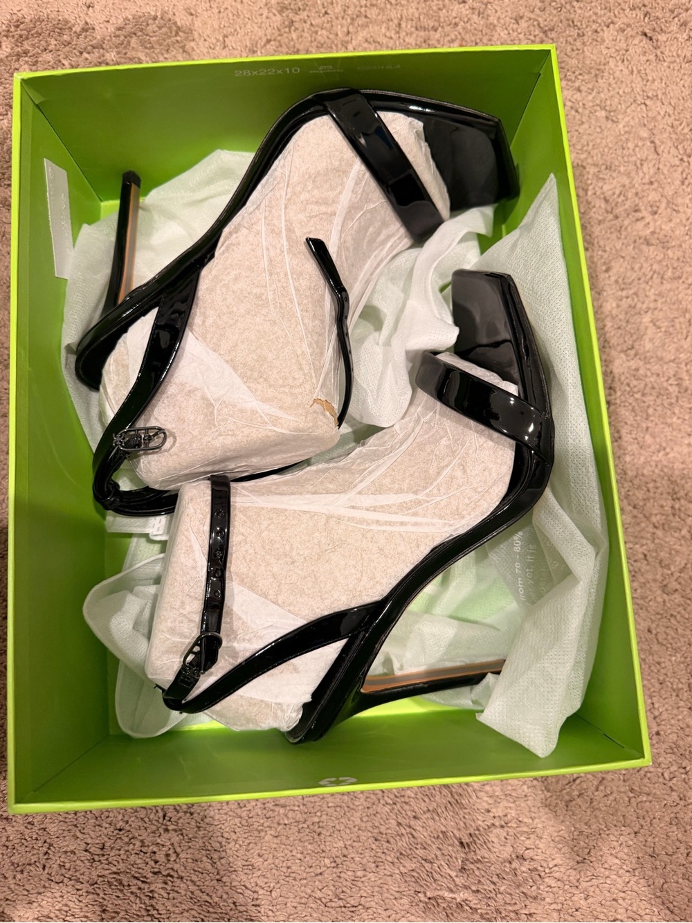 Sam Edelman Black Patent Strappy High Heel Sandals